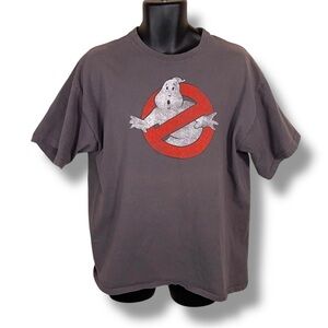 XL Ghostbusters Grey Tshirt Short Sleeve Graphic Tee Mens Cotton